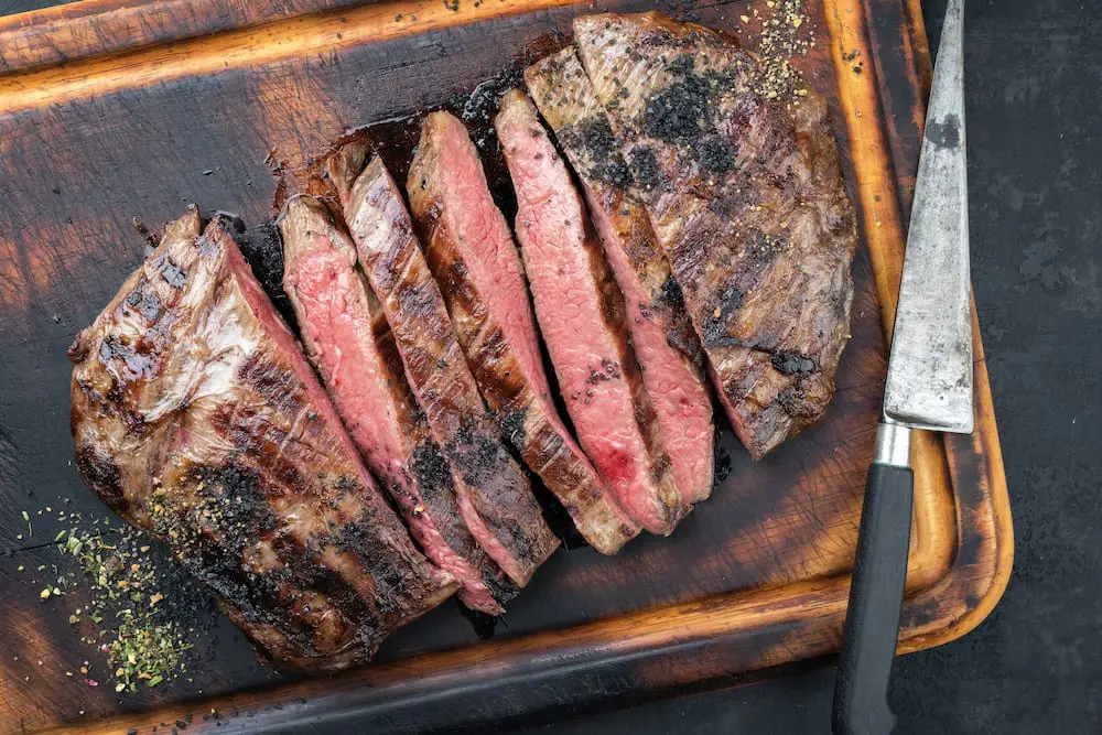 cutting flank steak